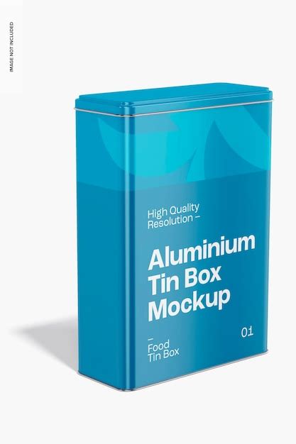 Premium Psd Aluminium Tin Box Mockup Left View