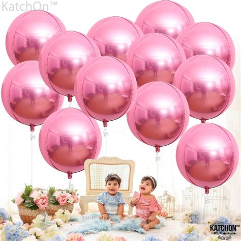 Katchon Globos Rosados Metálicos Paquete De 24 Globos De Aluminio