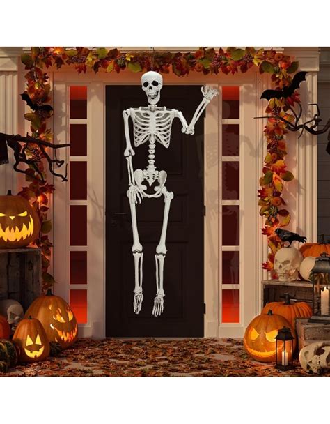 5.4Ft Life Size Skeleton Halloween Decor, Full Body Realistic ...