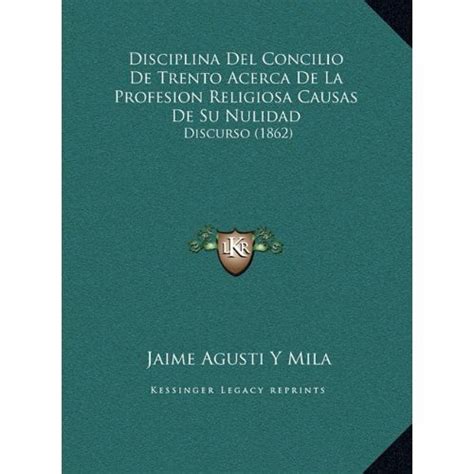 Libro Disciplina Del Concilio De Trento Acerca De La Profesion