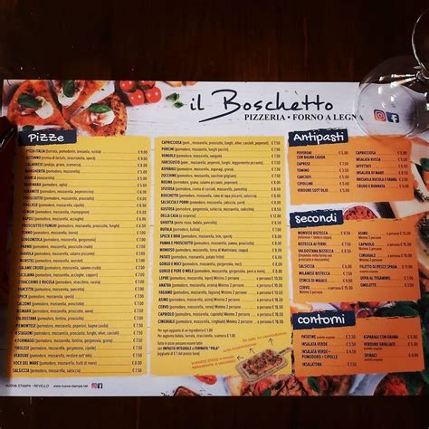 Menu Da IL BOSCHETTO Pizzeria Sanfront