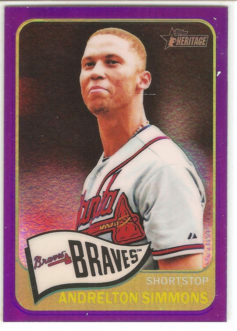 Topps Heritage Andrelton Simmons Purple Refractor Baseball Card