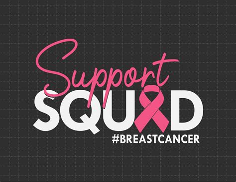 Support Squad Breast Cancer Warrior Svg Png Pink Ribbon Svg Etsy