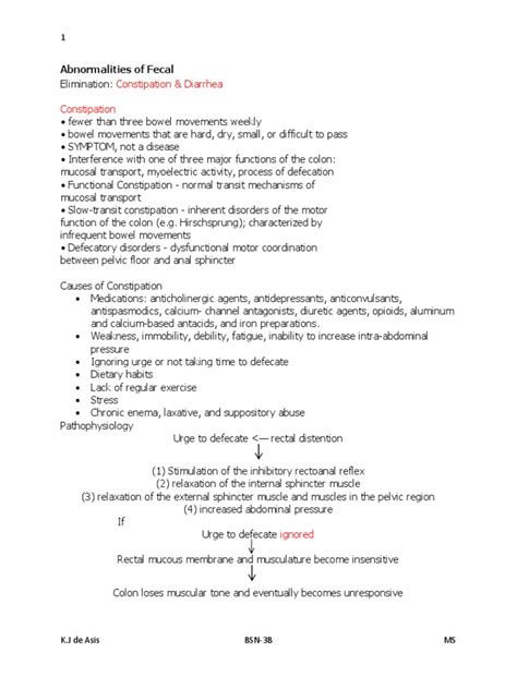 Abnormalities of Fecal | PDF | Constipation | Diarrhea