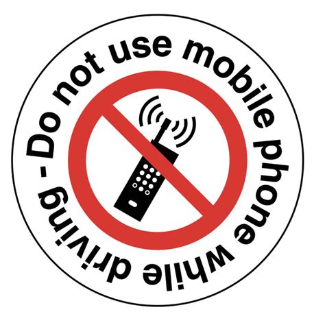 Do Not Use Mobile Phone While Driving Labels