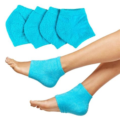 Pcs Moisturizing Gel Heel Socks Fuzzy Toeless Spa Sock For Foot Care