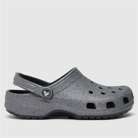 Crocs Black Classic Glitter Clog Sandals - ShoeFreak