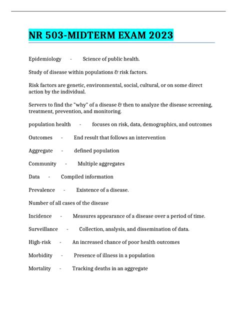 NR 503 MIDTERM EXAM 2023 NR 503 Stuvia US