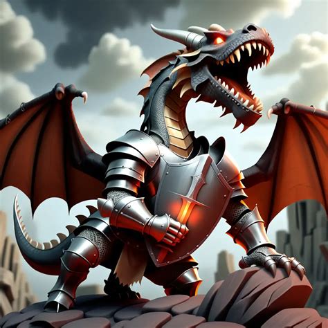 Fearless Knight Facing Dragons Roar in MidJourney Quest | MUSE AI