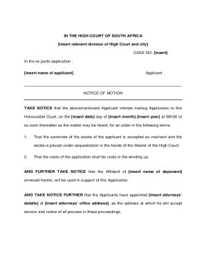 Fillable Online Declaration Of Notice Of Ex Parte Application Other Fax