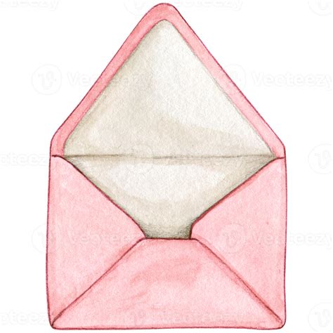 Watercolor Open Envelope Png