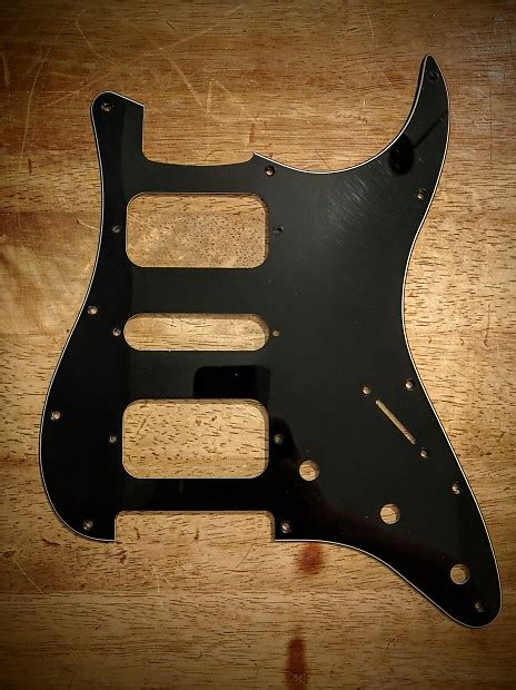 Warmoth Fender Strat Pickguard Black 3 Ply Hsh Reverb