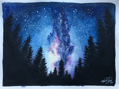 Galaxy Painting Watercolor at PaintingValley.com | Explore collection ...