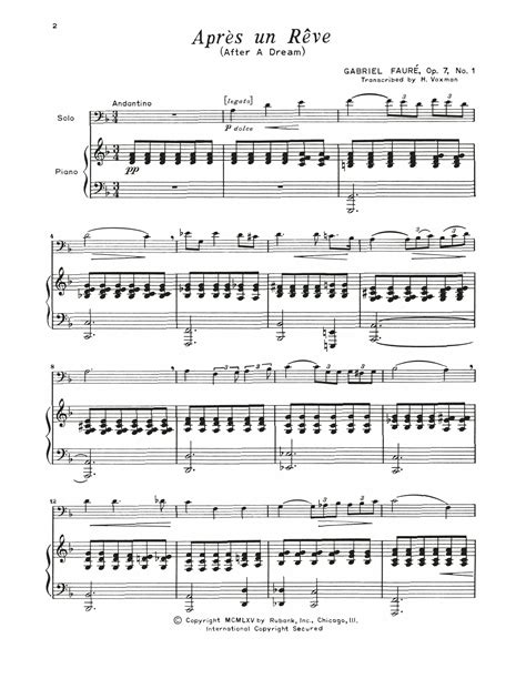 Download Apres Un Reve - Gabriel Faure | Piano Solo Sheet Music PDF