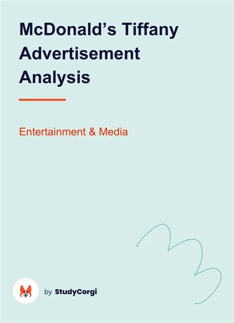 Mcdonald S Tiffany Advertisement Analysis Free Essay Example