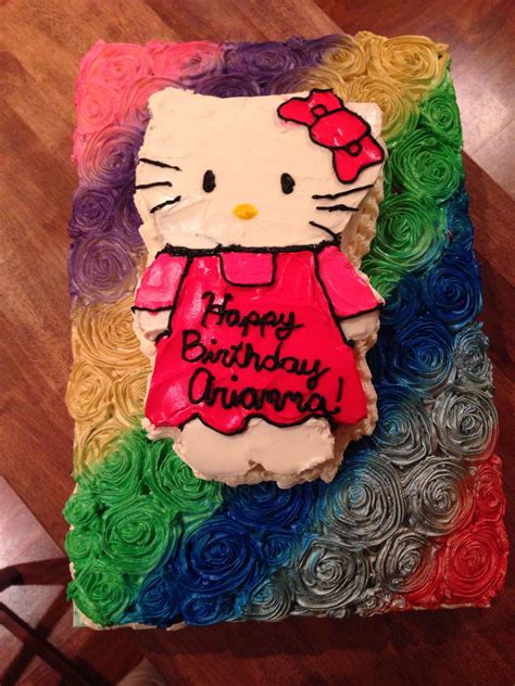 Hello Kitty/Rainbow Cake | Party time, Rainbow cake, Hello kitty