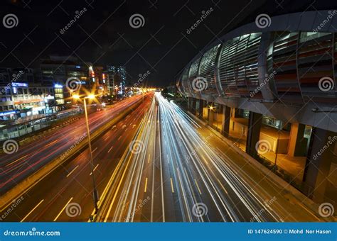 A Light Trail Picture Of Ioi Puchong Jaya Lrt Station In Puchong