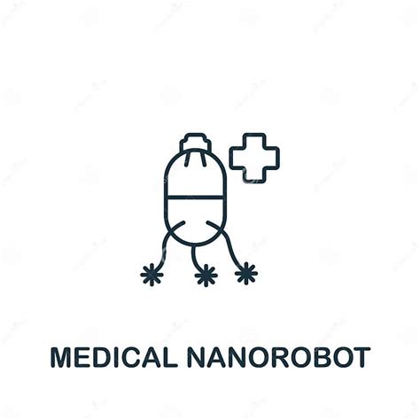 Medical Nanorobot Icon Monochrome Simple Artificial Intelligence Icon