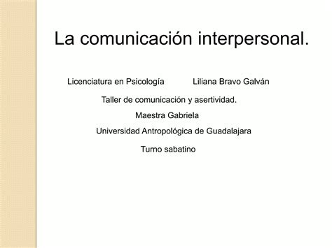 Comunicacion Interpersonal Ppt