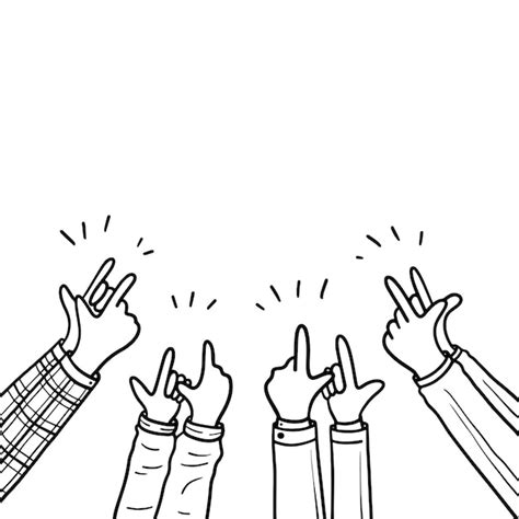 Premium Vector Doodle Applause Gestures Of Hands Up Or Hands Clapping