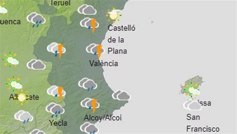 Aemet activa este miércoles una triple alerta amarilla por tormentas