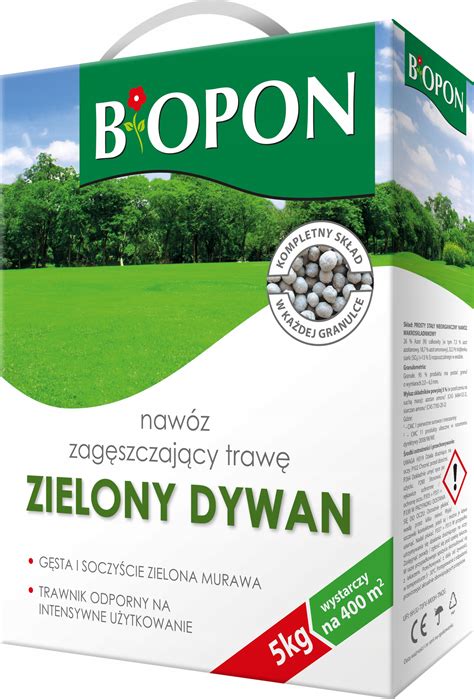 BOPON Nawóz granulowany zagęszczający trawę ZIELONY DYWAN Biopon 5kg