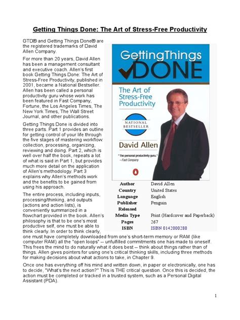 Getting Things Done Summary David Allen | Download Free PDF ...