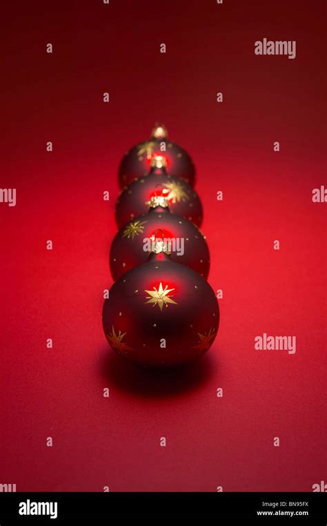 Red Christmas Baubles Stock Photo Alamy