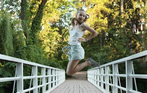 Wallpaper Joy Bridge Nature Jump Milena D For Mobile And Desktop