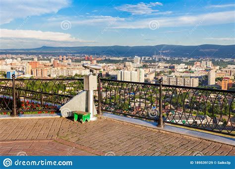 Krasnoyarsk Aerial Panoramic View Editorial Stock Image Image Of