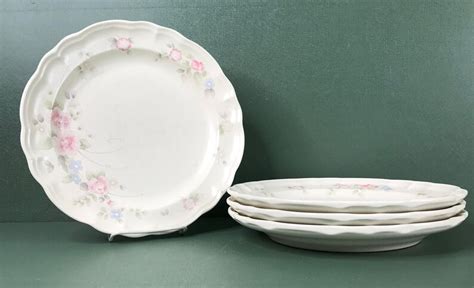 Set Of 3 Vintage Pfaltzgraff Tea Rose Stoneware Dinner Plates Etsy