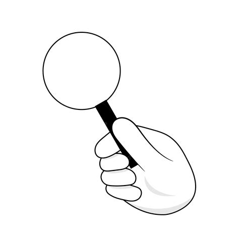 Hand Holding Magnifying Glass Cartoon Vector Transparent Background