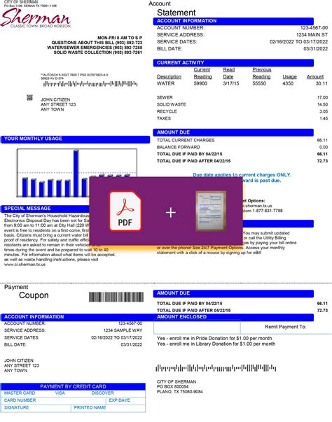 Texas Fake Utility Bill Template