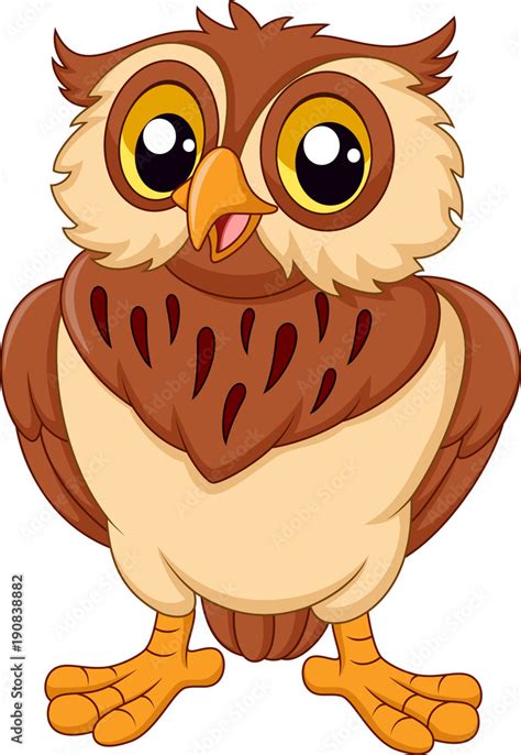 Cartoon owl isolated on white background Stock Vector | Adobe Stock