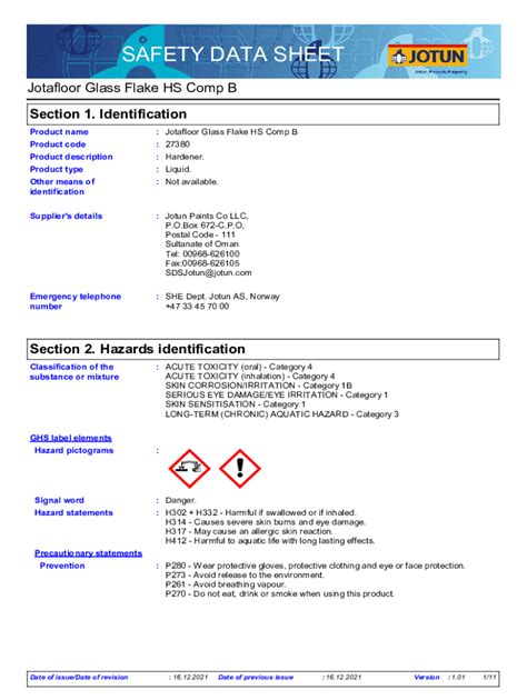 Fillable Online Technical Data Sheet Jotafloor Glass Flake HS Jotun