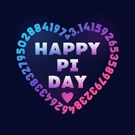 Premium Vector Pi Numbers And Sign Happy Pi Day Heart March