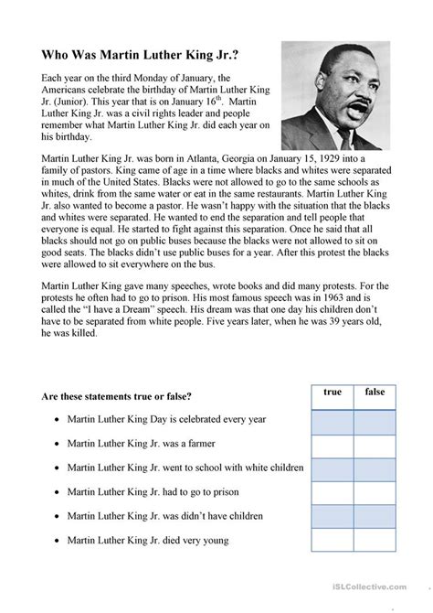 Martin Luther King Free Printables Worksheets Printable Worksheets