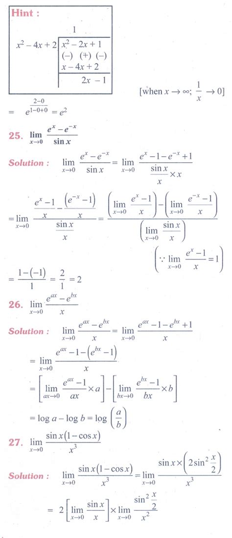 Exercise 9 4 Some Important Limits Problem Questions With Answer