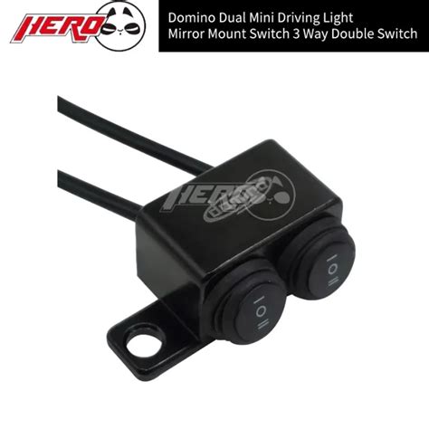 Domino Dual Mini Driving Light Switch Way Switch Side Mirror Mount