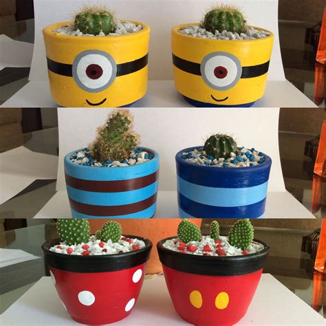 Mini Cactus En Macetas Personalizadas Handmade Bucaramanga Colombia