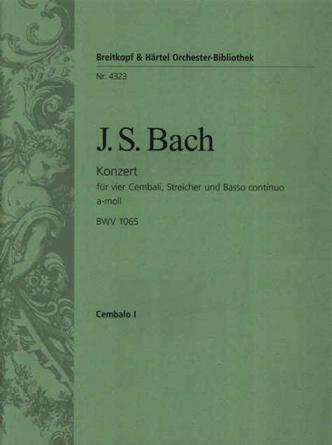 Cembalokonzert A Moll Bwv Von Johann Sebastian Bach Im Stretta