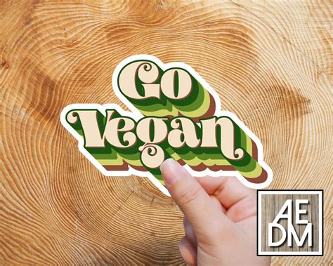 Retro Go Vegan Sticker Plant Based Sticker Vegetarian Sticker Save