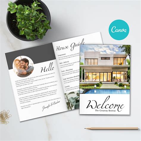 Airbnb Welcome Guest Book Template Page Host Guidebook Canva