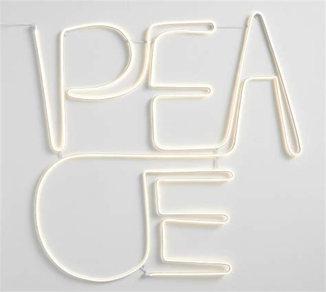 Light Up Peace Sentiment Wall Art Pottery Barn