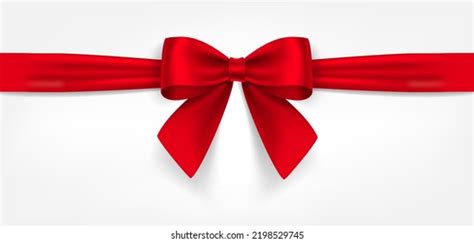 Satin Decorative Red Bow Horizontal Red Stock Vector Royalty Free