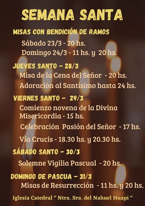 Programa De Semana Santa Iglesia Catedral Bariloche