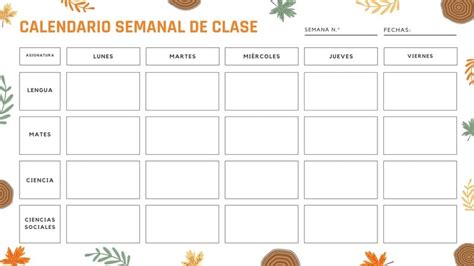 Plantillas De Calendarios Semanales Editables Canva