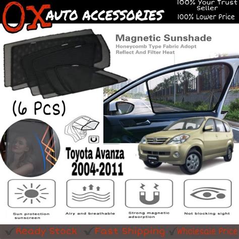 Toyota Avanza Magnetic Sunshade Pcs Shopee Malaysia