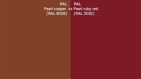 RAL Pearl Copper Vs Pearl Ruby Red Side By Side Comparison