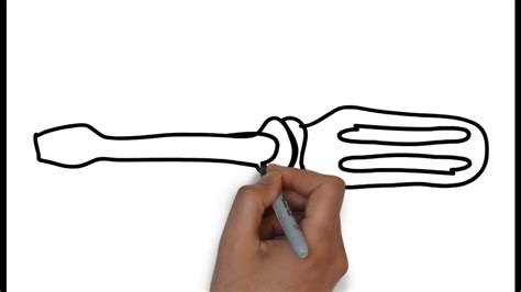 Easy Step For Kids How To Draw A Flathead Screwdriver Youtube